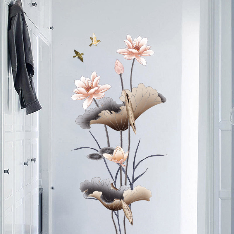Lotus Flower Self-Adhesive Wall Sticker – Waterproof Home Decor