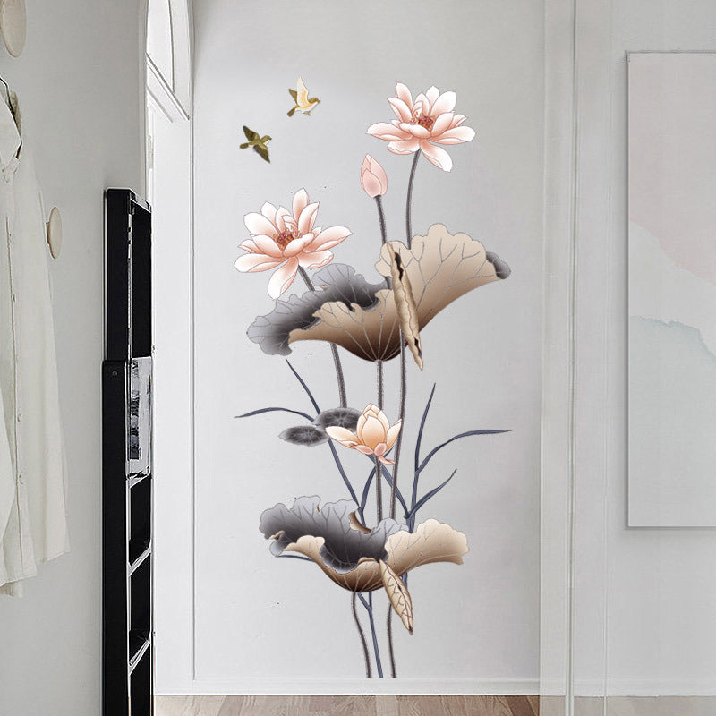 Lotus Flower Self-Adhesive Wall Sticker – Waterproof Home Decor