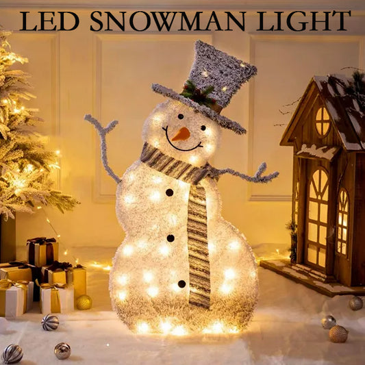 LED Christmas Snowman Decoration Light – Warm White Glow, Easy Assembly, Festive Indoor/Outdoor Holiday Décor