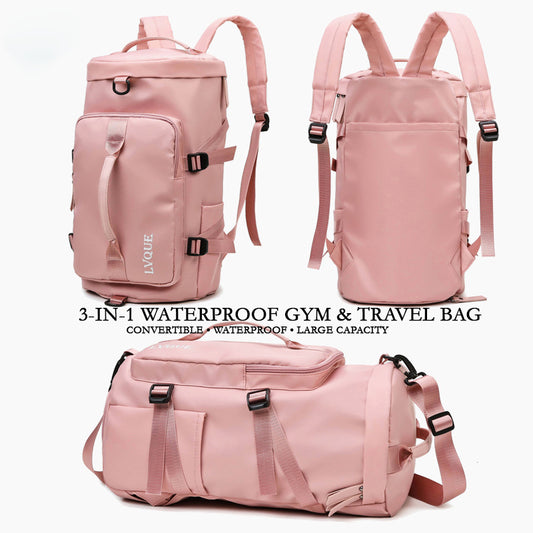 3-in-1 Waterproof Gym & Travel Backpack – Convertible Handbag, Shoulder Bag, and Backpack for Men & Women