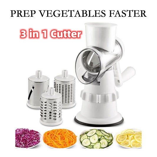 3-in-1 Manual Vegetable Slicer – Compact Kitchen Grater & Chopper