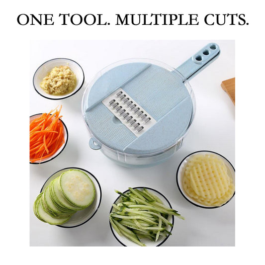 8-in-1 Mandoline Vegetable Slicer with Container & Drain Basket